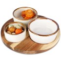 Zestaw Miseczki na Przekąski Ceramiczne na Tacy EXCELLENT HOUSEWARE 3 szt.