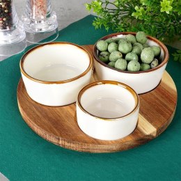 Zestaw Miseczki na Przekąski Ceramiczne na Tacy EXCELLENT HOUSEWARE 3 szt.