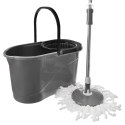 Mop Obrotowy z Wiadrem z Wyciskaczem GREY 19 L Mikrofibra ORION