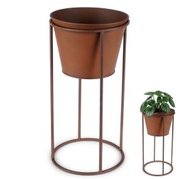 Osłonka na Doniczkę Kwiaty Roślin na Stojaku Metalowa Retro VILDE 41 cm
