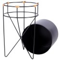 Osłonka na Doniczkę na Stojaku Metalowa 17 x 31,5 cm HSC Czarna