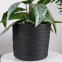 Osłonka na Doniczkę Pleciona 23 x 22 cm VILDE Papierowa Czarna Stabilna