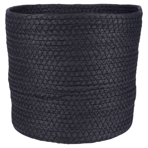 Osłonka na Doniczkę Pleciona 23 x 22 cm VILDE Papierowa Czarna Stabilna