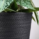 Osłonka na Doniczkę Pleciona 23 x 22 cm VILDE Papierowa Czarna Stabilna