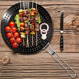 Koszyk do Grillowania Grilla Metalowy Perforowany Czarny 55 x 31 cm BBQ