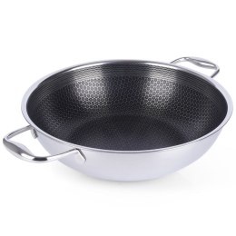Patelnia Wok z Uchwytami Stalowa Indukcja Nieprzywierająca ORION 28 cm