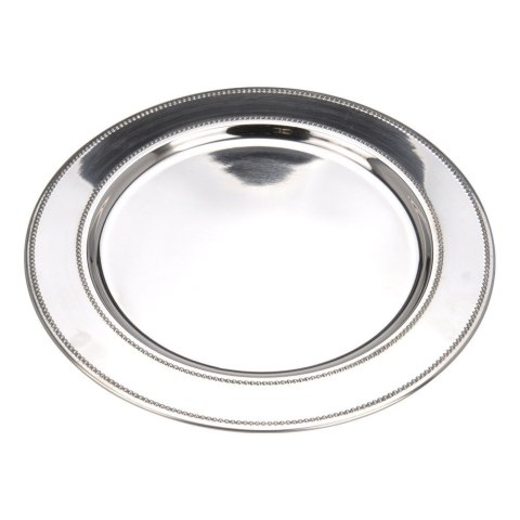 Patera Stalowa Srebrna 33 cm HOME STYLING COLLECTION Talerz do Serwowania
