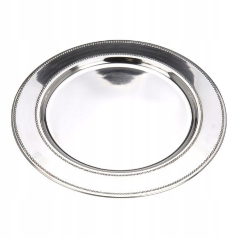 Patera Stalowa Srebrna 33 cm HOME STYLING COLLECTION Talerz do Serwowania