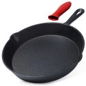 Patelnia na Gaz Indukcja Żeliwna z Nakładką Silikonową Solidna VILDE 25 cm