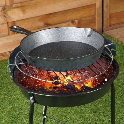 Patelnia na Gaz Indukcja Żeliwna z Nakładką Silikonową Solidna VILDE 25 cm