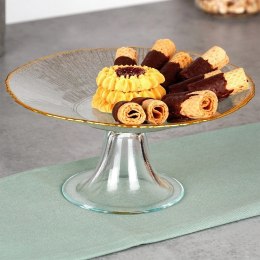 Patera na Nóżce Szklana Dekoracyjna na Tort Ciasta Ciasteczka ORION 21 cm