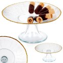 Patera na Nóżce Szklana Dekoracyjna na Tort Ciasta Ciasteczka ORION 21 cm