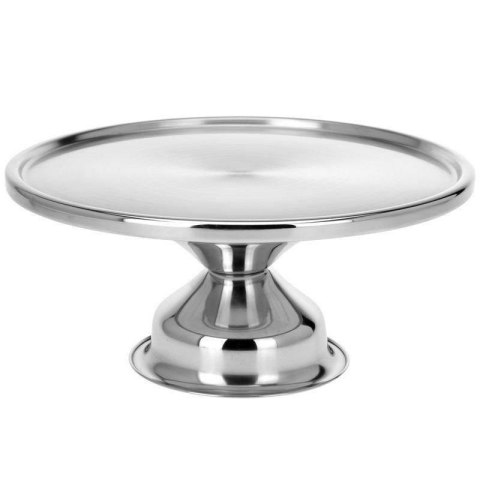 Patera na Tort Ciasto Stalowa na Nóżce Ozdobna ORION 33 cm
