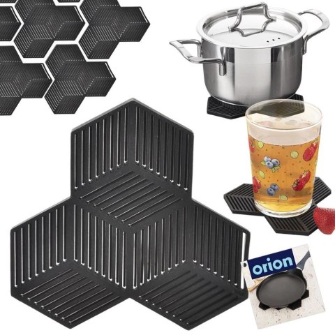 Podstawka pod Garnek Silikonowa Czarna 13,5 x 13,5 cm ORION Kwadrat