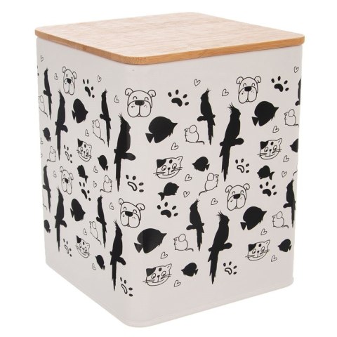 Pojemnik na Karmę Metalowy z Pokrywką 3 L Wielokolorowy 14 x 14 x 17 cm