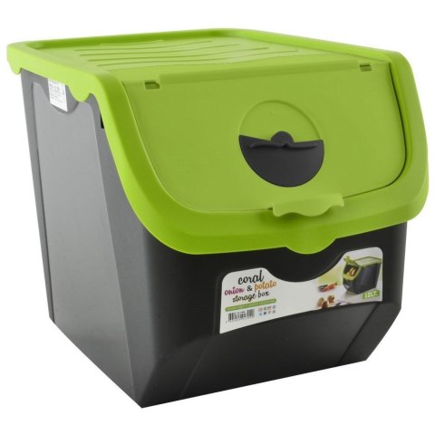 Pojemnik na Warzywa Owoce z Pokrywą Wentylacją Zielony Solidny ORION 12 l