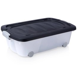 Pojemnik Organizer z Pokrywką pod Łóżko na Kółkach Niski VILDE 24 l