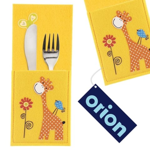 Pokrowiec Etui na Sztućce Dziecięcy Filc ORION Motyw ŻYRAFA 21 x 9 cm