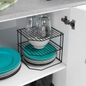 Półka Kuchenna Metalowa Czarna Narożna Loft 3-Poziomowa VILDE 22x22x21 cm
