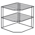 Półka Kuchenna Metalowa Czarna Narożna Loft 3-Poziomowa VILDE 22x22x21 cm