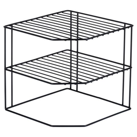 Półka Kuchenna Metalowa Czarna Narożna Loft 3-Poziomowa VILDE 22x22x21 cm