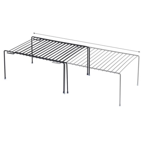 Półka Kuchenna Metalowa Czarna Loft Rozsuwana Regulowana VILDE 34,5-48 cm