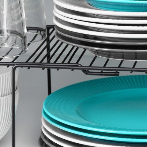 Półka Kuchenna Metalowa Czarna Loft Rozsuwana Regulowana VILDE 34,5-48 cm