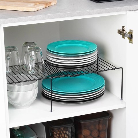 Półka Kuchenna Metalowa Czarna Loft Rozsuwana Regulowana VILDE 34,5-48 cm