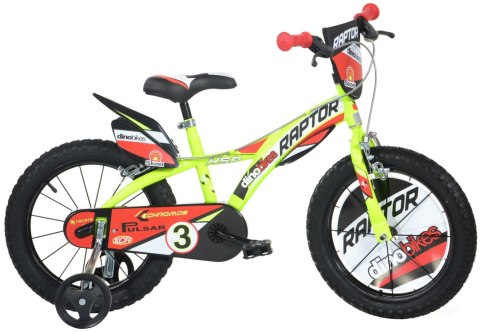 Rowerek Rower Dziecięcy dla Dzieci Chłopca z Bocznymi Kółkami DINO 14"