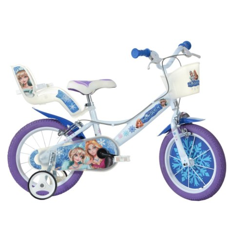 Rowerek Rower Dziecięcy dla Dzieci Dziewczynki z Bocznymi Kółkami DINO 14"