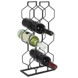 Stojak na Wino Metalowy Czarny 8 Butelek Dekoracyjny VILDE 23x48 cm