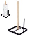 Stojak na Ręcznik Papierowy Drewno Metal Czarny Wolnostojący 30 cm VILDE