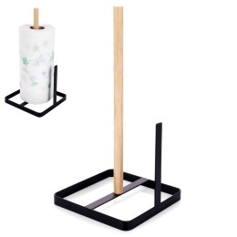 Stojak na Ręcznik Papierowy Drewno Metal Czarny Wolnostojący 30 cm VILDE