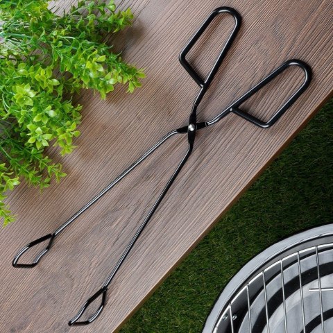 Szczypce Grillowe Metalowe Czarne NON STICK Długa Rączka 31,5 cm BBQ