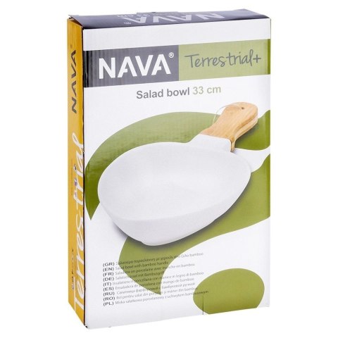 Talerz do Serwowania Porcelanowy Głęboki 850 ml Uchwyt NAVA Elegancki