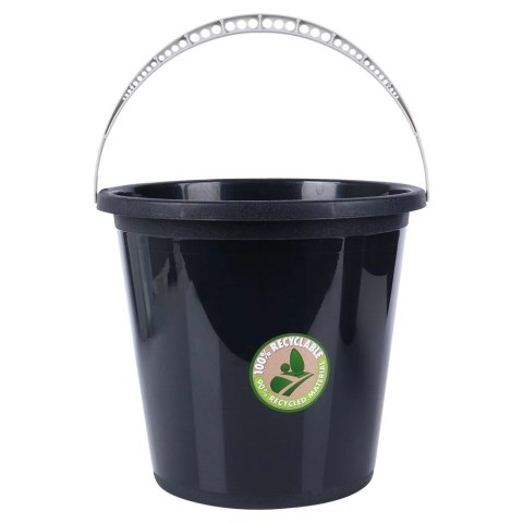 Wiadro Gospodarcze Plastikowe Czarne 10 L VILDE Recykling z Miarką