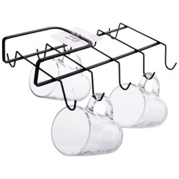 Wieszak na Kubki Metalowy Czarny VILDE Podszafkowy LOFT 29 x 18,5 cm