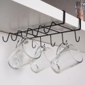 Wieszak na Kubki Metalowy Czarny VILDE Podszafkowy LOFT 29 x 18,5 cm