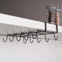 Wieszak na Kubki Metalowy Czarny VILDE Podszafkowy LOFT 29 x 18,5 cm
