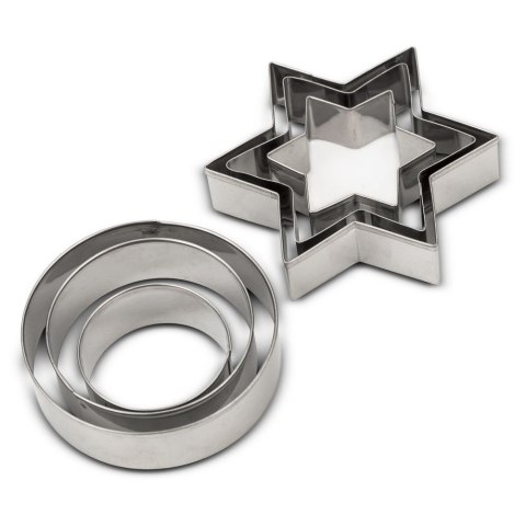 Wykrawacze do Ciastek 6 szt. NAVA MISTY Gwiazda Kółko Stal Nierdzewna