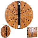 Zegar na Ścianę Ścienny Zawieszany Wiszący Brązowy Solidny VILDE 60 cm