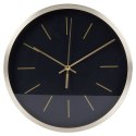 Zegar Ścienny 25 cm VILDE Okrągły Czarny Złota Rama Aluminium Cichy