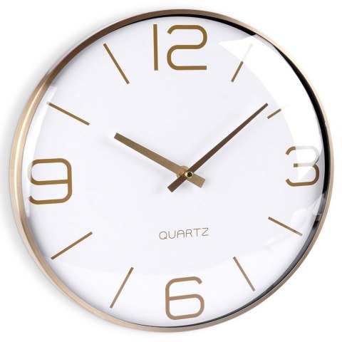 Zegar Ścienny 30 cm VILDE Okrągły Złoto-Biały Aluminium Cichy