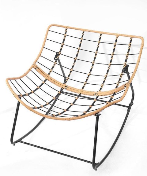 Nowoczesny fotel bujany skandynawski kokon szary