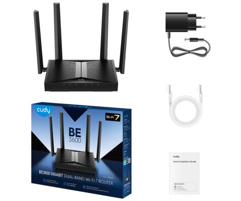 ROUTER WR3600 Wi-Fi 7 2.4 GHz, 5 GHz 688 Mb/s + 2880 Mb/s CUDY