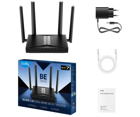 ROUTER WR3600H Wi-Fi 7 2.4 GHz, 5 GHz 688 Mb/s + 2880 Mb/s CUDY