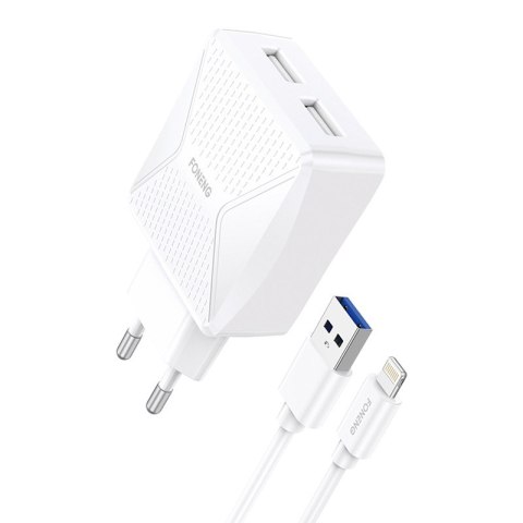 Ładowarka GaN Foneng EU50, 35W 2x USB-C na Type-C do Lightning (biała)