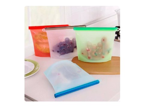 Silikonowa torebka na jedzenie - czerwona