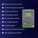 Qoltec Solarny regulator ładowania MPPT z czujnikiem temperatury 10A |12V / 24V | LCD | 2 x USB | Bluetooth | APP | GEL | LiFePO