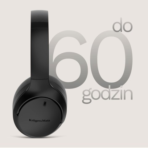 Bezprzewodowe słuchawki nauszne z ANC , Kruger&Matz Street 4 , beżowe